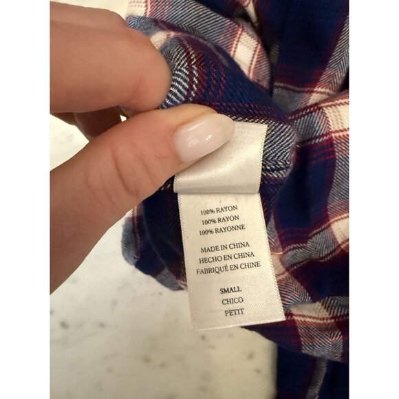 Rails Plaid Red White Blue Button Down Shirt Size Women's Small [jb] - Picture 4 of 4
